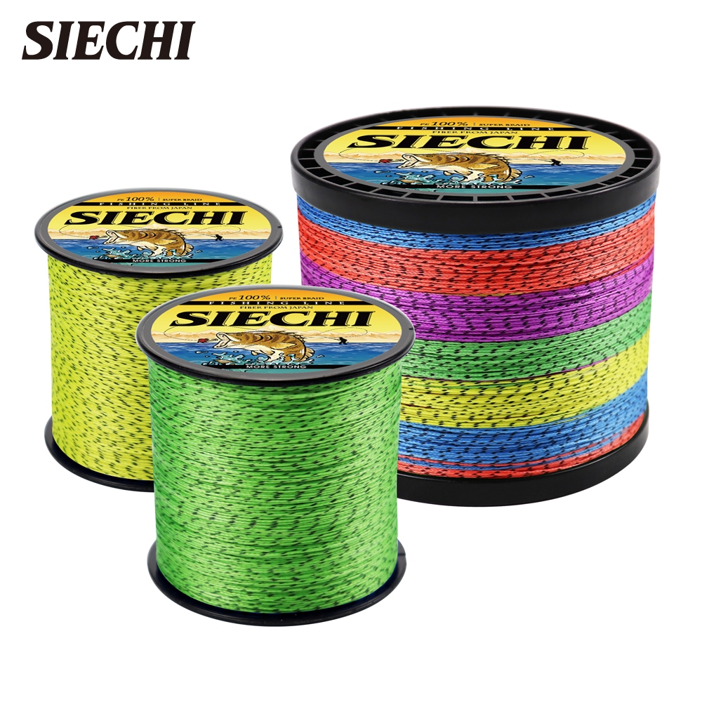 Siechi สายเอ็นตกปลา PE แบบถัก 1000 ม. 300 ม. 20-88 ปอนด์ 4 เส้น