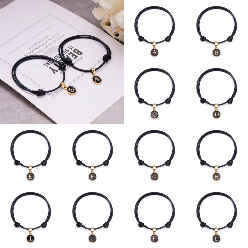 สร้อยข้อมือ ชุบทอง 18k จี้ตัวอักษรภาษาอังกฤษ A-Z 26 ตัว เหมาะกับของขวัญวันวาเลนไทน์ แฟชั่นเรียบง่าย สําหรับผู้ชาย และผู้หญิง