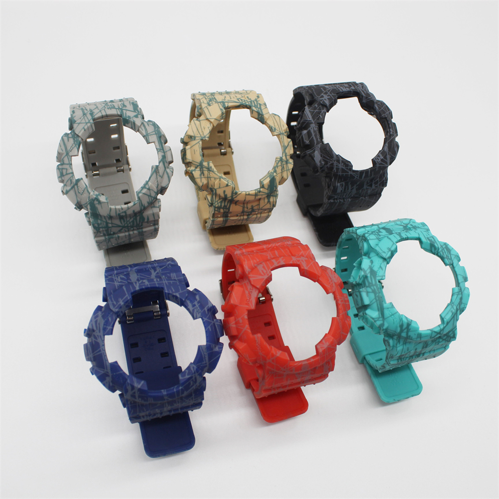 รูปแบบระเบิดแบบบูรณาการชุด Bezel และสายรัดสําหรับ GA100 GA110 GA120 GA14 สายนาฬิกากันน ้ ํา