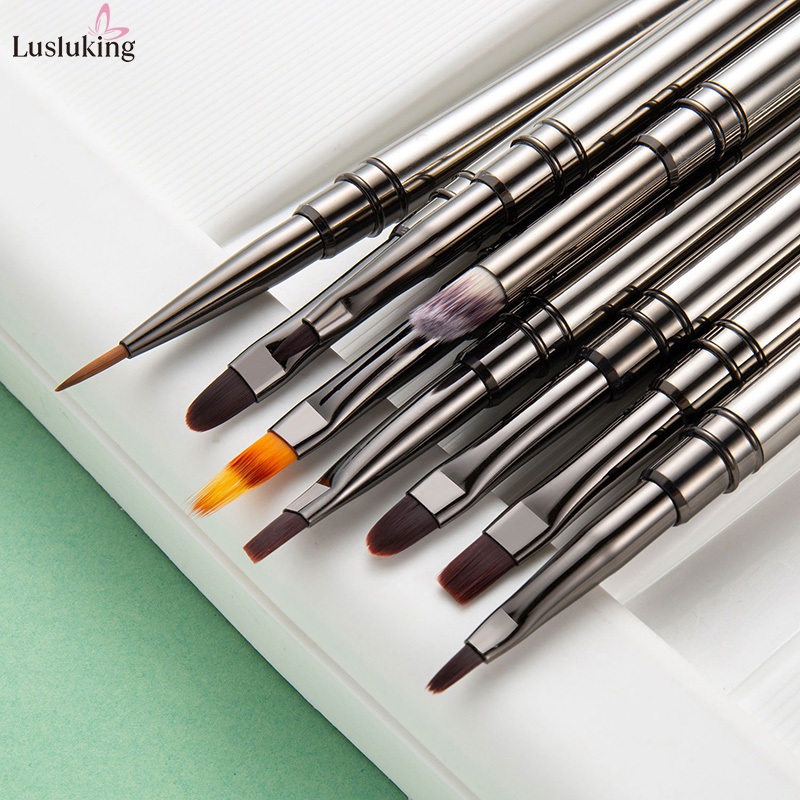 Lusluking แปรงปากกาเพ้นท์เล็บอะคริลิค ด้ามจับทองแดง สําหรับตกแต่งเล็บ Diy