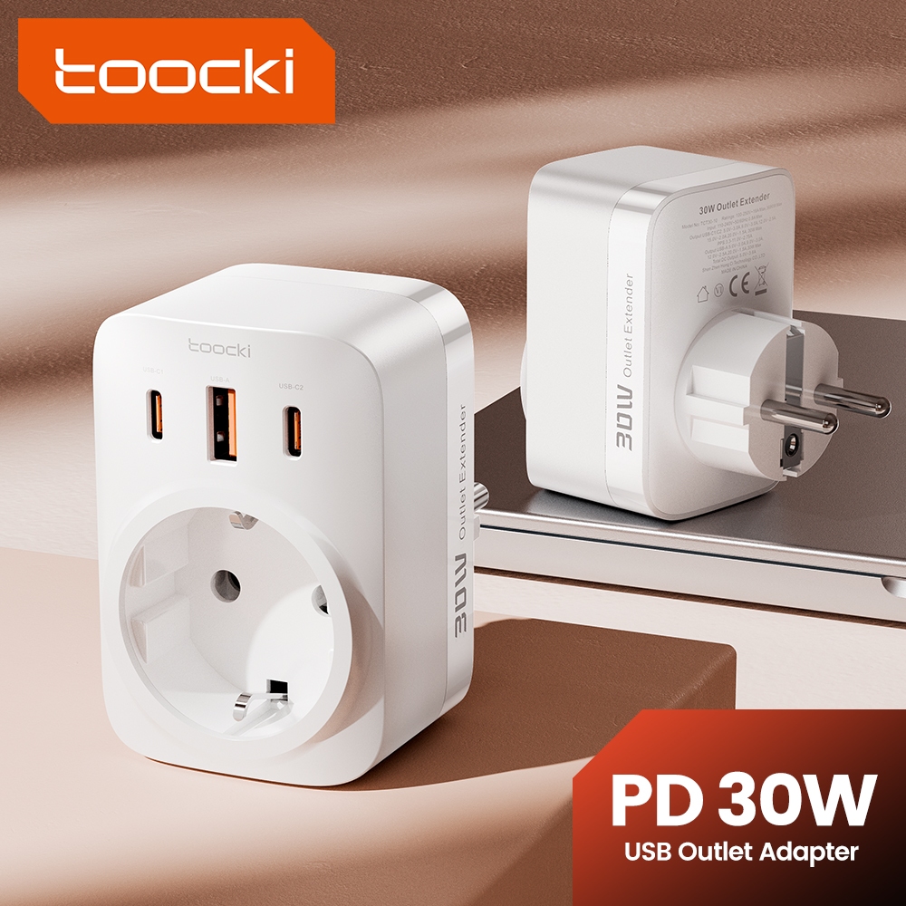 Toocki PD 30W GaN ที่ชาร์จ USB พร้อมเต้าเสียบ AC USB สําหรับ lPhone 15 14 Xiaomi 14 Samsung S23 Outl