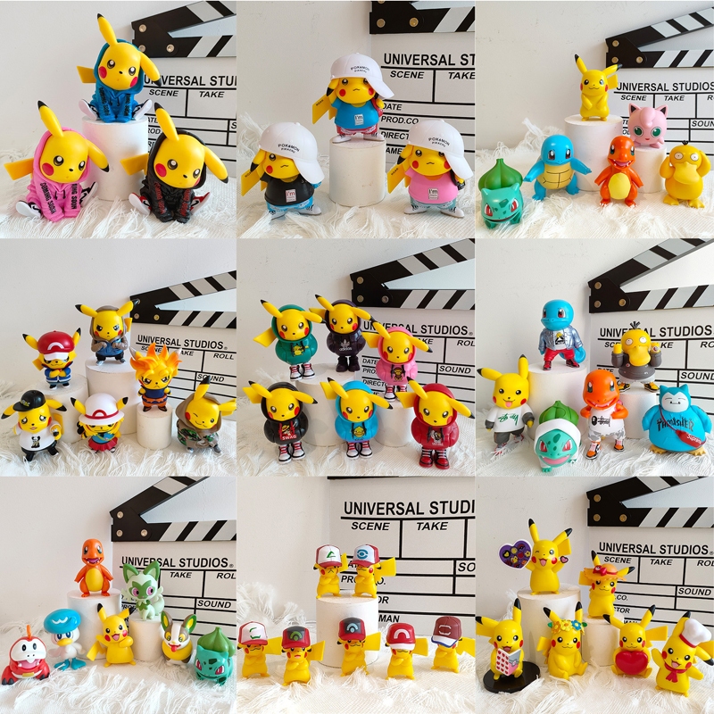 โมเดลฟิกเกอร์ PVC รูปการ์ตูนโปเกม่อน Pikachu Snorlax Bulbasaur Charmander Squirtle Greninja Lucario Mimikyu Q Version 20 สไตล์ ของเล่นสําหรับเด็ก