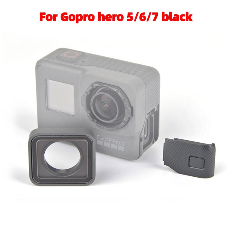 สําหรับ GoPro ฝาครอบป้องกันประตูด้านข้าง GoPro Hero 5 6 7 สีดํากีฬา Action กล้อง UV เลนส์อุปกรณ์เสริ