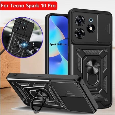 สไลด์กล้องเลนส์กรณีtecno Spark 30 20 Pro Plus 30C 20C 10C 10 9 8 9T 8C Spark Go 1 2025 2024 2023 2022 ปลอกทหารเกรดกันชนเกราะแหวนฝาครอบ