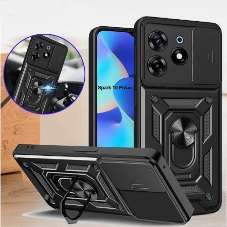 เคสโทรศัพท์มือถือ กันกระแทก พร้อมแหวนแม่เหล็กตั้งโทรศัพท์ สําหรับ Tecno Spark 20 20C 10 Pro 10C 9 8 9T 8C 6 Spark GO 2024 2023 2022