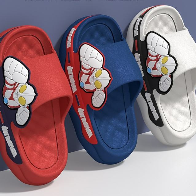 MiniKicks รองเท้าแตะเด็กผู้ชาย รองเท้าเด็ก อุลตร้าแมน รองเท้าแตะเด็กกันลื่นในร่ม 2023 NEW O90I042 34