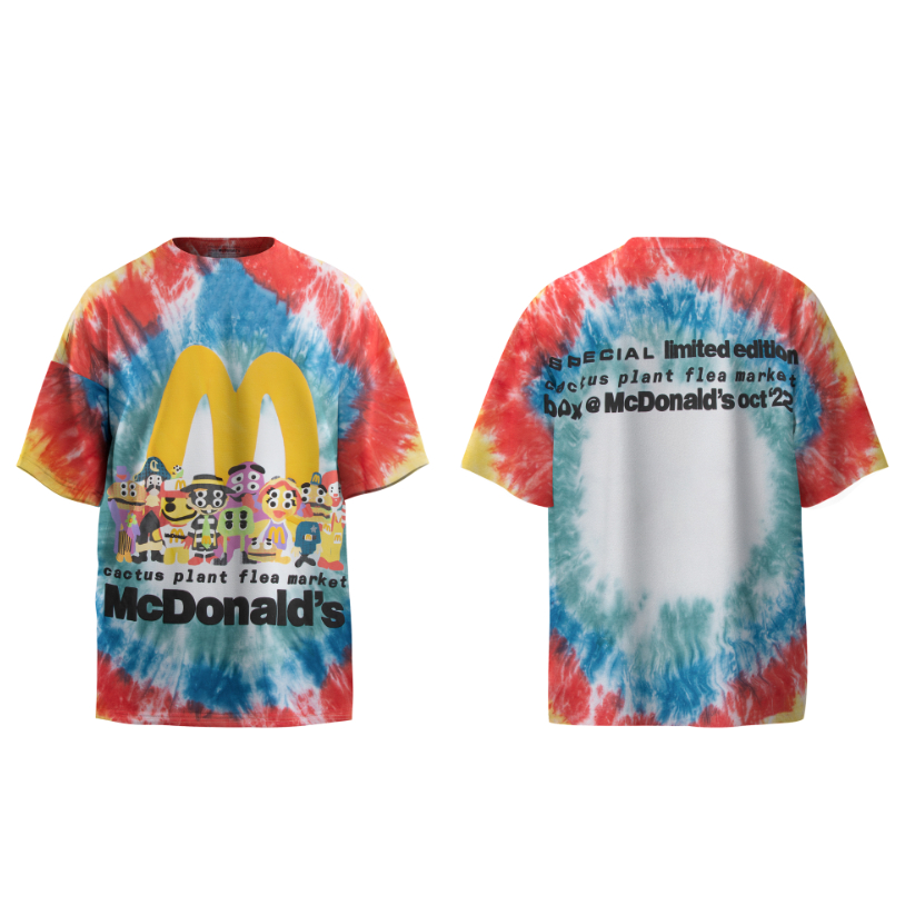 C CPFM เสื้อยืดแขนสั้นลําลอง พิมพ์ลาย McDonald's Co-Branded Merchandise Burger Travis Scott American