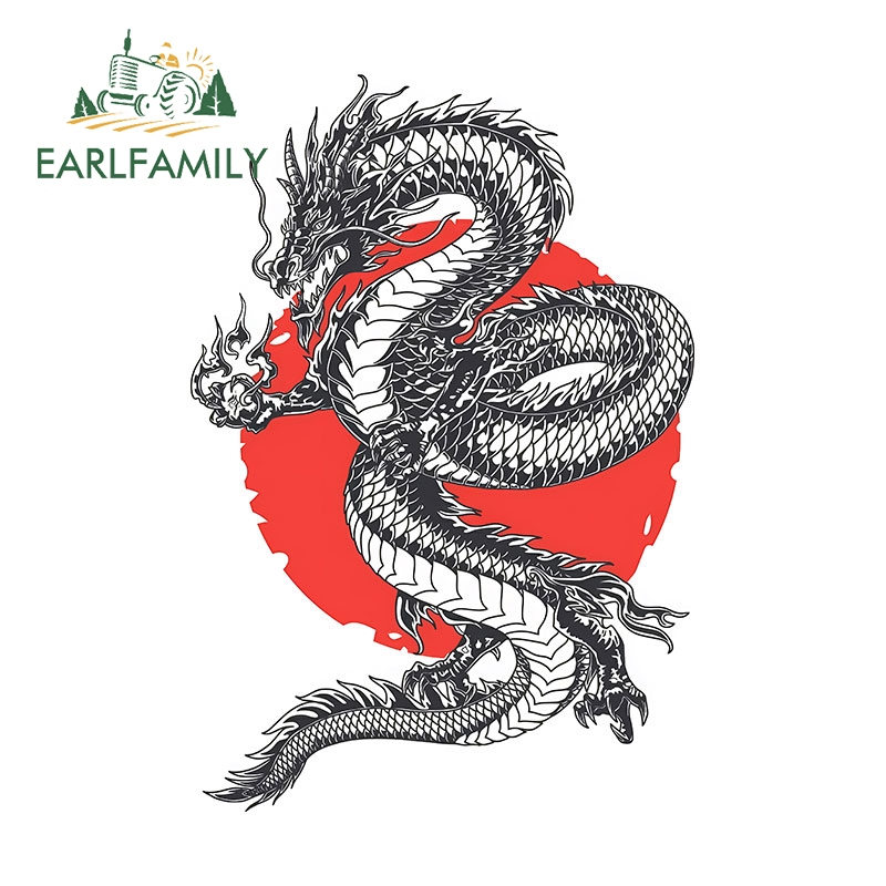 EARLFAMILY 13 ซม.สําหรับมังกรสีแดงSun Samuraiรถสติกเกอร์เย็นสไตล์ญี่ปุ่นDecalการ์ตูนแล็ปท็อปกระเป๋าเดินทางอุปกรณ์เสริมในรถยนต์ - รูปที่ 2