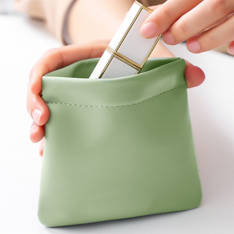 ผู้หญิงที่เรียบง่ายหนัง PU กระเป๋าเครื่องประดับ Mini Organizer กระเป๋าแต่งหน้าลิปสติกกระเป๋ากระเป๋าเ