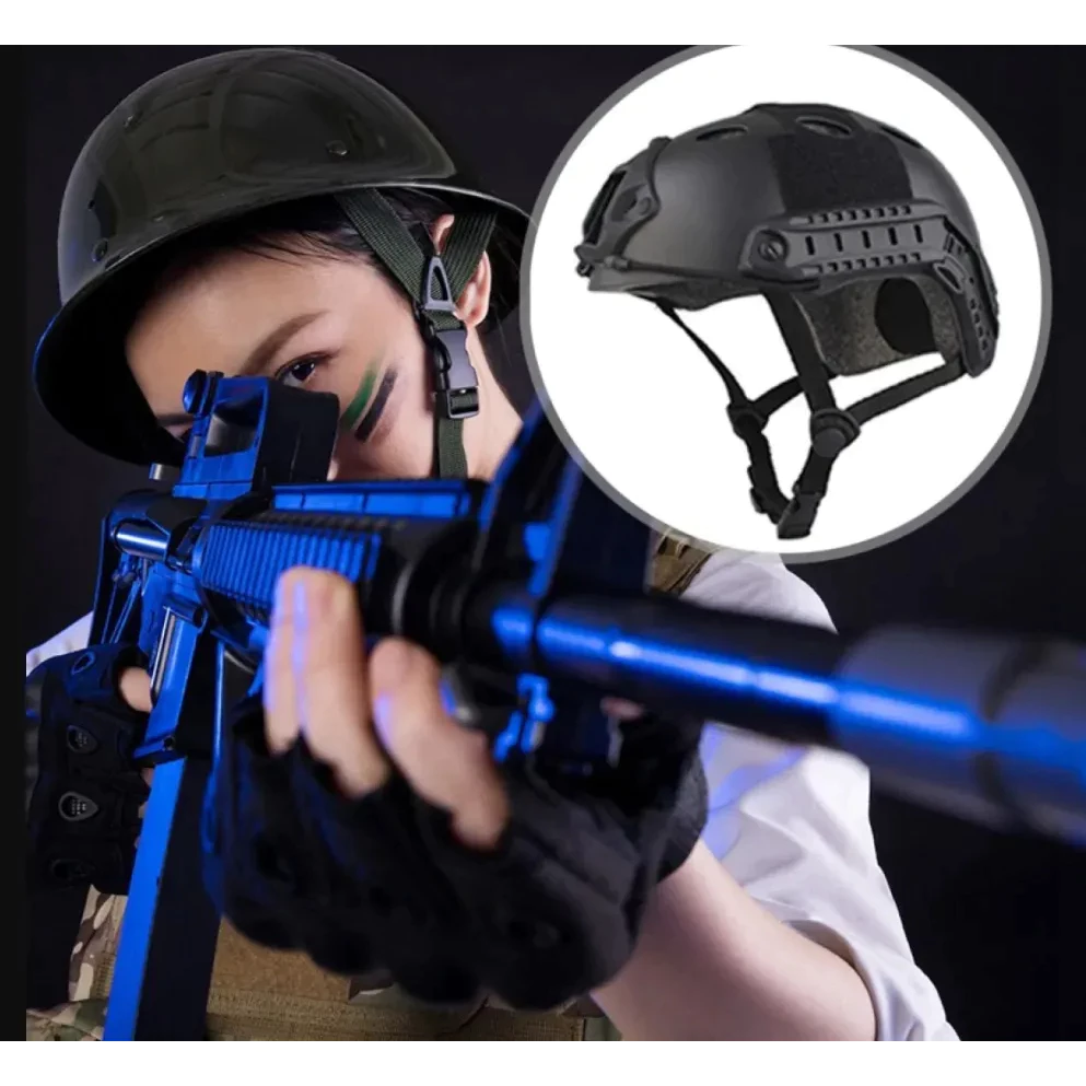 หมวกกันน็อคทหารยุทธวิธี Tactical Swat CS สายรัด ABS thumbnail 5