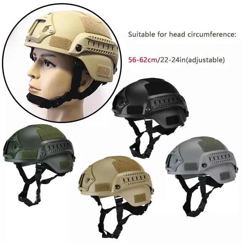 หมวกกันน็อคทหารยุทธวิธี Tactical Swat CS สายรัด ABS thumbnail 8