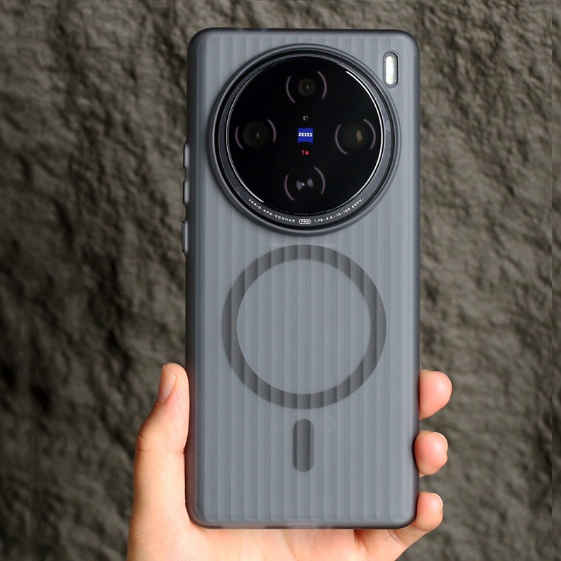 สําหรับ VIVO x100/x100 Pro/x100 Ultra/X200/X200 Pro Ultra Slim Hard Matte ไม่สม่ําเสมอฝาครอบลูกฟูก Clear กลับกรณี Magent Anti-Fingerprint