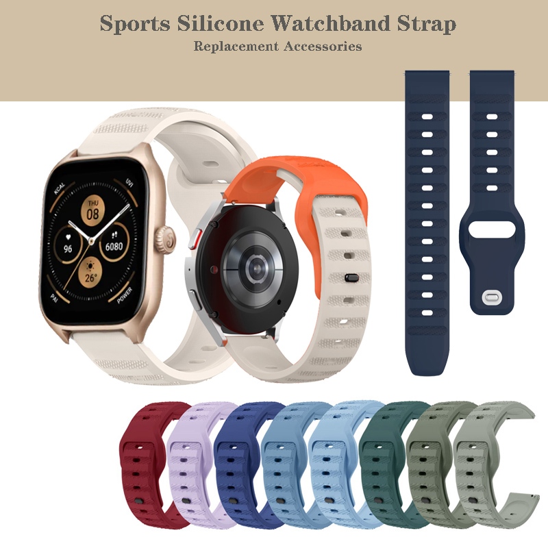 สายนาฬิกาข้อมือซิลิโคน 20 มม. สําหรับ Huami Amazfit GTS 4 mini 2 2e 3 GTS2 GTS3 GTS4 Bip 3 Pro Lite 