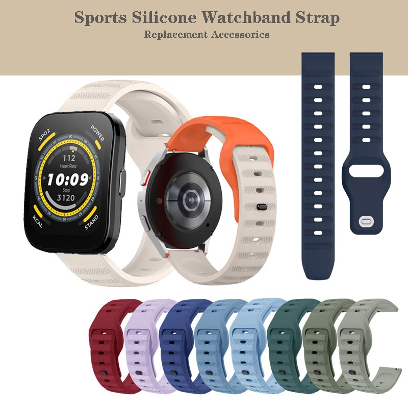 สายนาฬิกาข้อมือซิลิโคน 20 มม. 22 มม. สําหรับ Huami Amazfit Bip 5 Bip 3 GTS 2 3 4 GTR2 GTR3 GTR4