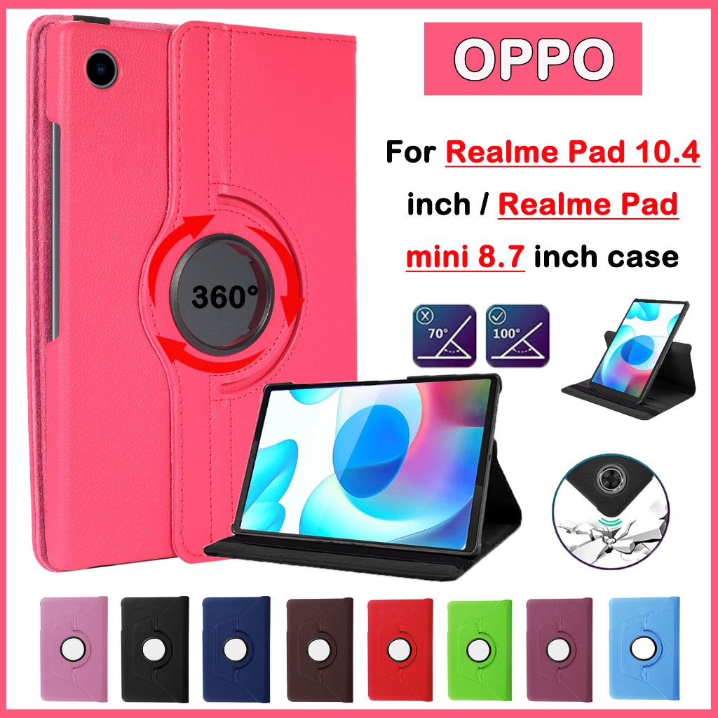 360° เคสหนัง PU ป้องกันขดลวด หลายมุม คุณภาพสูง สําหรับ Realme pad 10.4 นิ้ว 2021 redlme pad mini 8.7