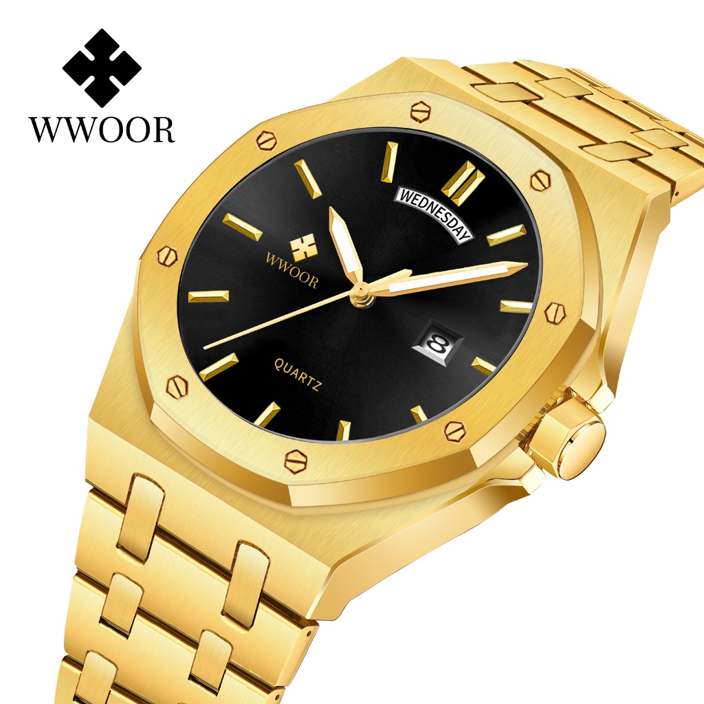Wwoor นาฬิกาข้อมือลําลอง กันน้ํา สไตล์นักธุรกิจ สําหรับผู้ชาย -8887