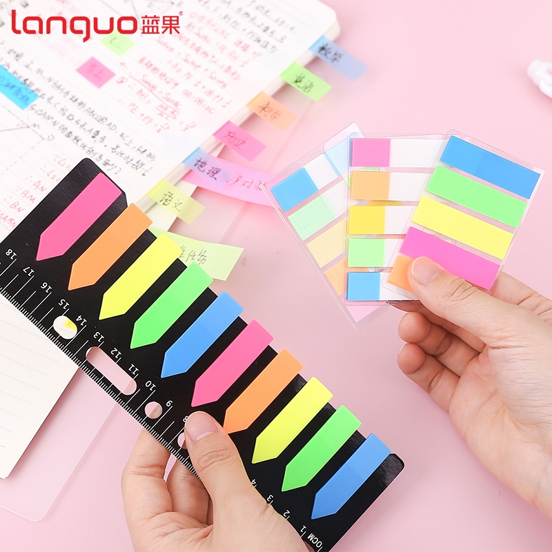 Languo กระดาษโน๊ตมีกาว PET แบบใส สไตล์คลาสสิก
