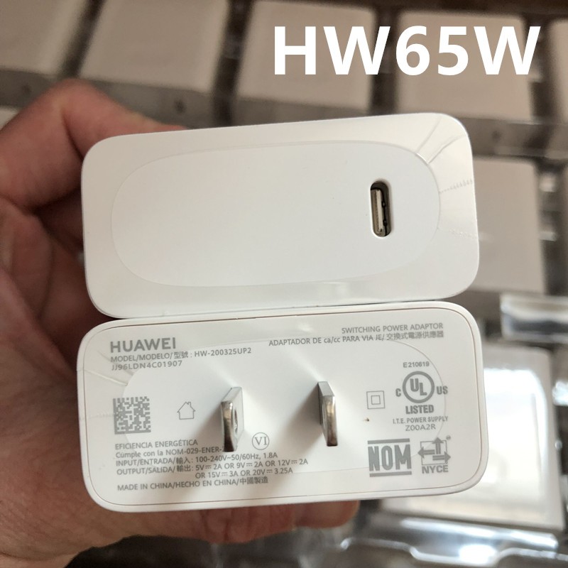 สำหรับ Huawei 65W Charger MateBook D15/14/13/X S / X Pro อะแดปเตอร์แล็ปท็อป Honor MagicBook X14 / Notebook TypeC สายชาร์จเร็ว