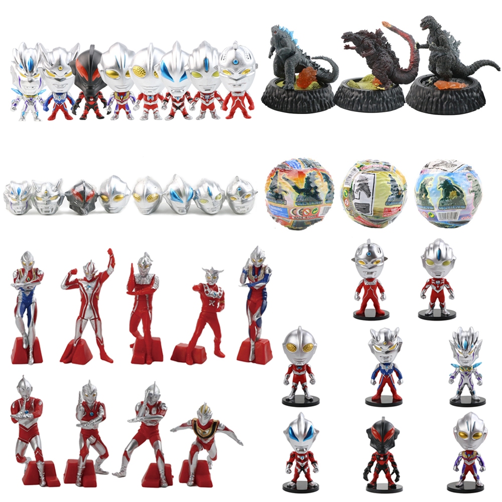 โมเดลฟิกเกอร์ PVC Tokusatsu Ultraman Tiga Zero Ultra Seven Leo Belia Ginga Taro Godzilla King Kong Monster Q Version 26 สไตล์ ของเล่นสําหรับเด็ก