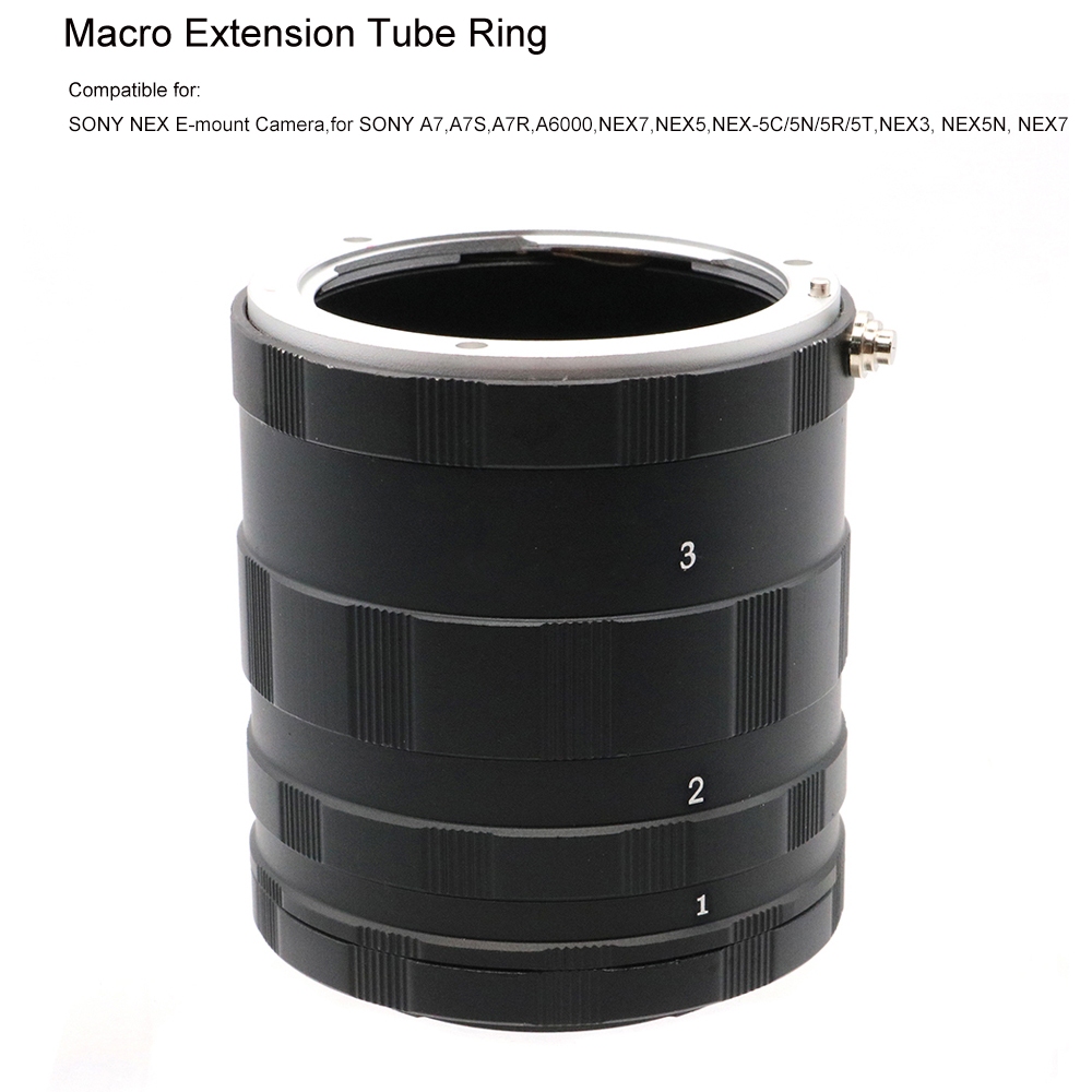 Macro Extension Tube แหวนสําหรับ Sony E Mount NEX เลนส์กล้อง A7 A7R S A5100 A6000 NEX7,NEX5,NEX-5C/5
