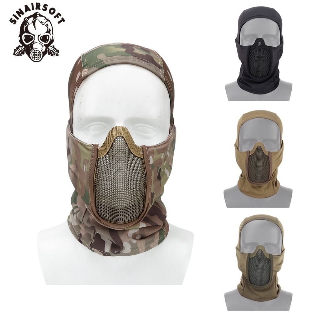 Sinairsoft ลวดเหล็กหมวกป้องกันหน้ากากฮาโลวีนขี่กลางแจ้งส่วนบุคคลป้องกัน Breathable หน้ากากแห้งเร็ว