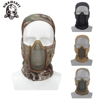 Sinairsoft ลวดเหล็กหมวกป้องกันหน้ากากฮาโลวีนขี่กลางแจ้งส่วนบ…