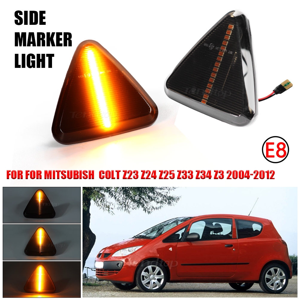 2 ชิ้นไฟเลี้ยวด้านข้าง LED แบบไดนามิกไฟเลี้ยวด้านข้างสําหรับ Mitsubishi Colt CZC CZ3 Z23 Z24 Z25 Z33