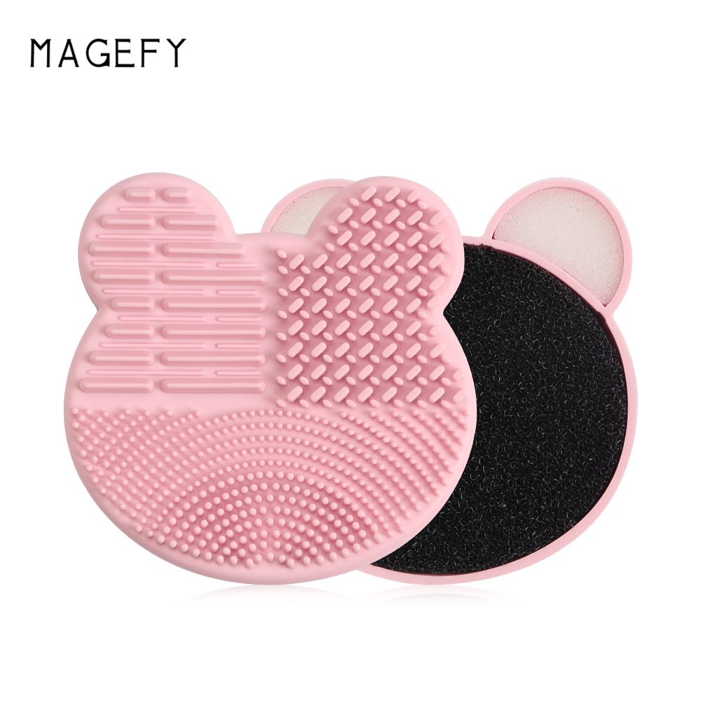 MAGEFY กล่องทำความสะอาดเครื่องสำอางแบบยาง ทำความสะอาดง่าย กันฝุ่น ที่ล้างแปรงแต่งหน้า 5967