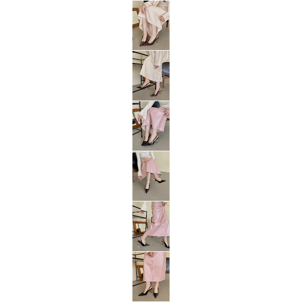 รองเท้าส้นสูง 8 ซม. หัวแหลม ขนาดใหญ่ แฟชั่นสําหรับผู้หญิง (ไซซ์ 35-40)
