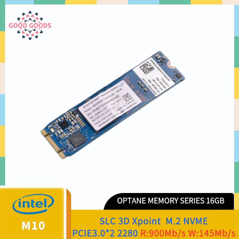 หน่วยความจํา Intel OPTANE M10 SERIES SLC 16GB 3D Xpoint M.2 nvme PCIE3.0*2 2280(MEMPEK1W016GA)