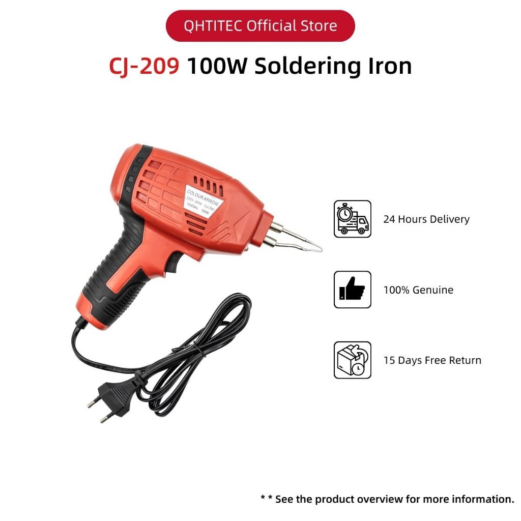 JCD หัวแร้งเชื่อมไฟฟ้า หัวแร้งวินเนอร์ด้ามปืน หัวแร้งบัดกรี 220V 100W CJ-290 เกรดอุตสาหกรรม พลังงานสูง สําหรับซ่อมแซมแผงวงจรไฟฟ้า