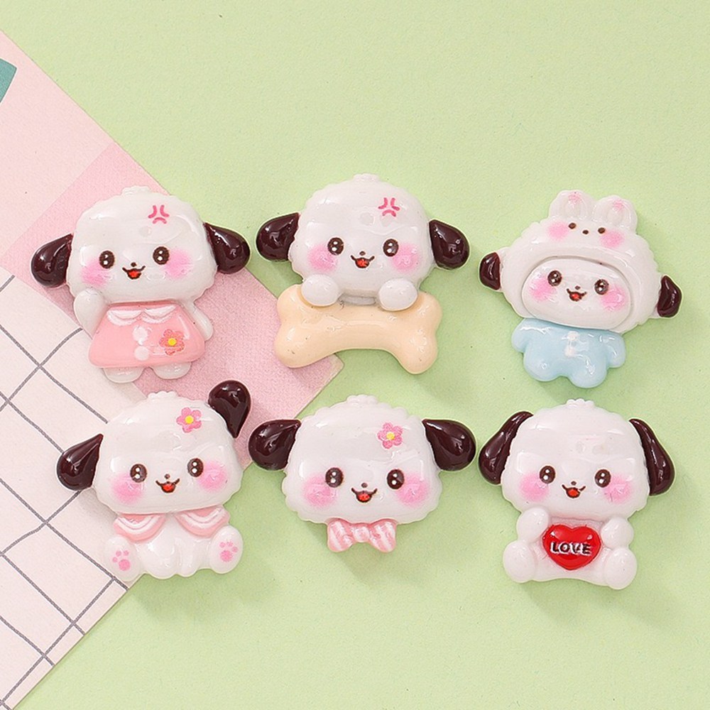 10 แพ็ค แบรนด์ใหม่ การ์ตูนน่ารัก หัวใจ ลูกสุนัข, กระดูก หลังแบน เรซิ่น สมุดภาพ DIY เครื่องประดับ งานฝีมือ อุปกรณ์ตกแต่ง