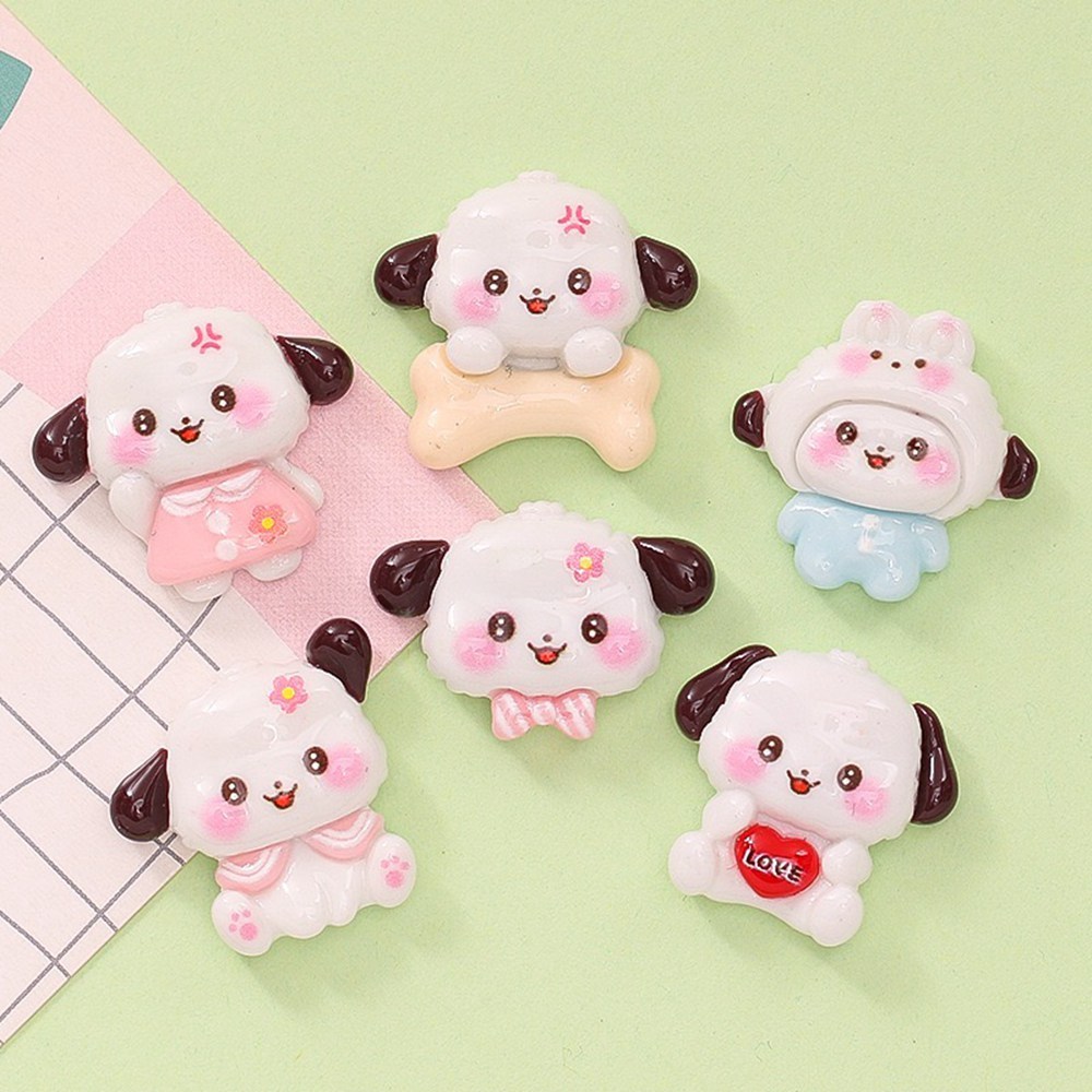 10 แพ็ค แบรนด์ใหม่ การ์ตูนน่ารัก หัวใจ ลูกสุนัข, กระดูก หลังแบน เรซิ่น สมุดภาพ DIY เครื่องประดับ งานฝีมือ อุปกรณ์ตกแต่ง