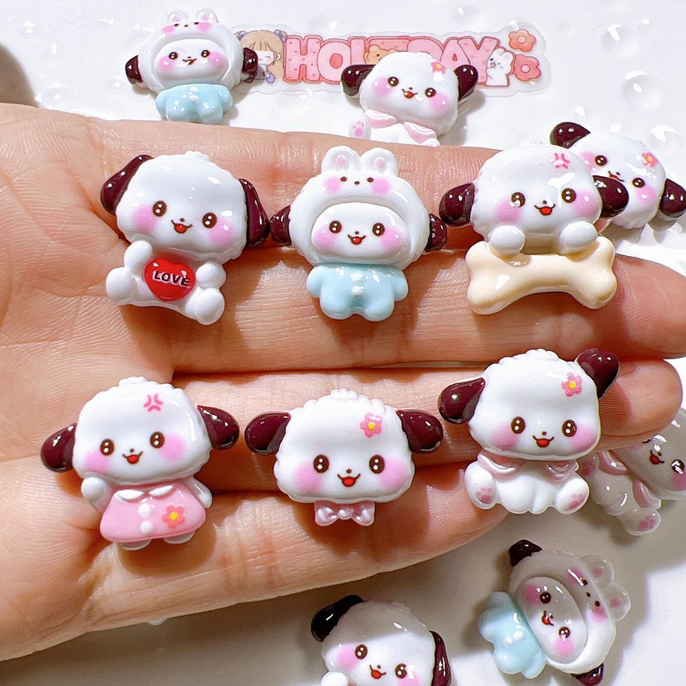 10 แพ็ค แบรนด์ใหม่ การ์ตูนน่ารัก หัวใจ ลูกสุนัข, กระดูก หลังแบน เรซิ่น สมุดภาพ DIY เครื่องประดับ งานฝีมือ อุปกรณ์ตกแต่ง
