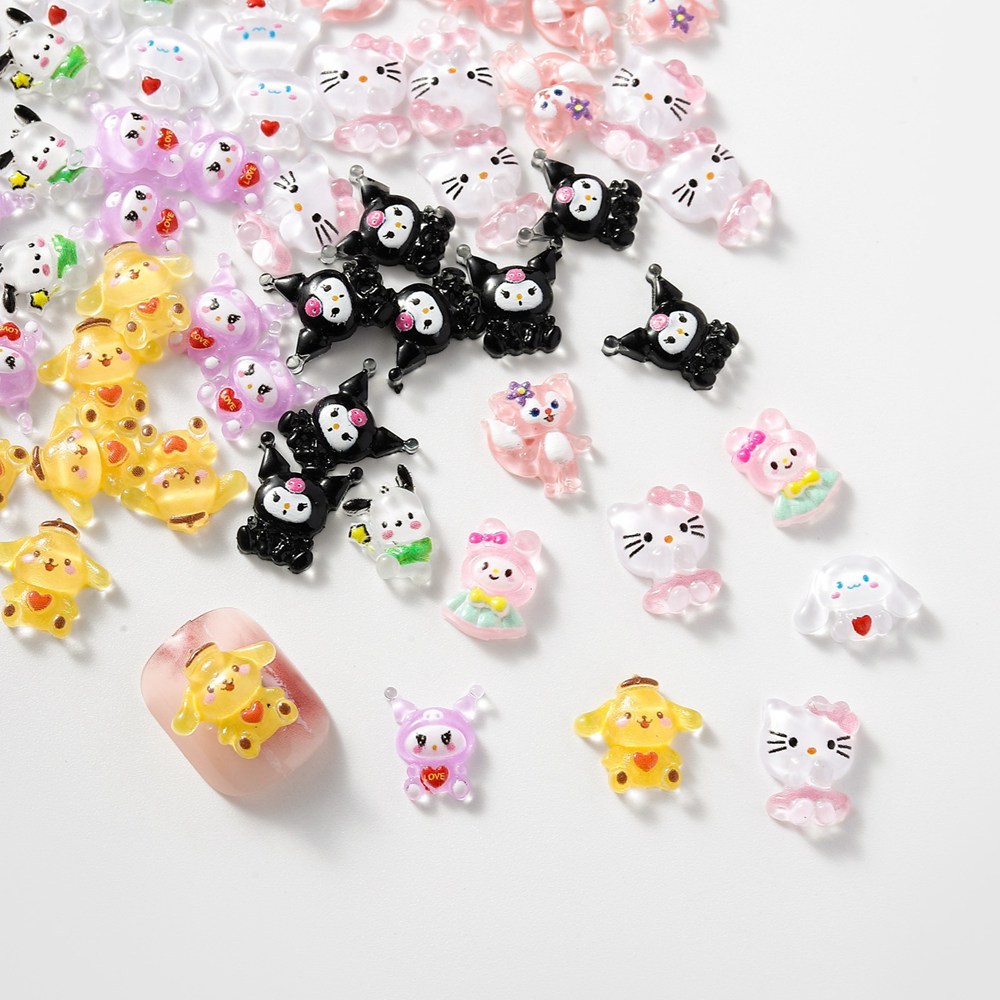 เรซิ่น ลายการ์ตูนสัตว์ ปิกาจู คละแบบ สําหรับตกแต่งเล็บ DIY 30 ชิ้น