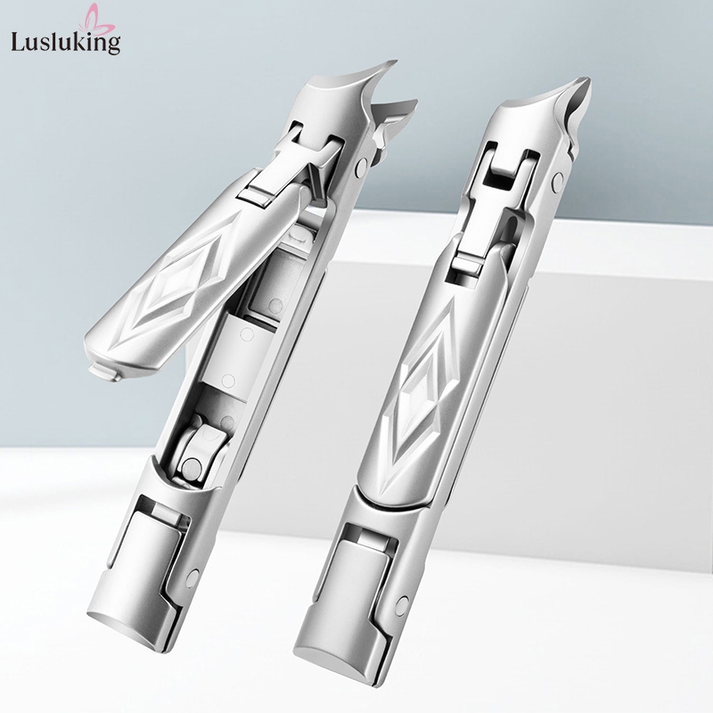 LUSLUKING  Double Head Stainless Steel Nail Clippers Cutter Trimmer Manicure Scissors Nail Cutters