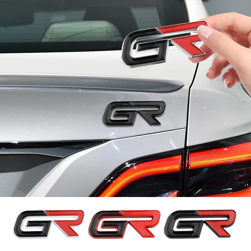 3D โลหะ GR โลโก้รถสติกเกอร์ Labeling Emblem Badge Decals สําหรับ Toyota GR กีฬา Gazoo Racing C-HR RAV4 Mirai Avensis Prado Prius Auto อุปกรณ์เสริม