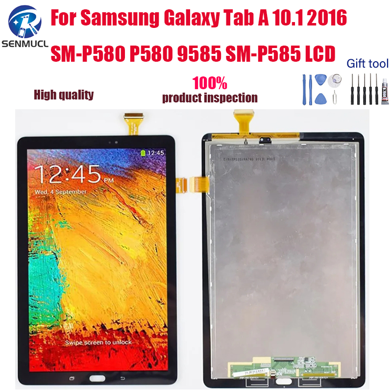 อะไหล่หน้าจอสัมผัส LCD แบบเปลี่ยน สําหรับ Samsung Galaxy TAB A 10.1 2016 SM-P580 P580 P585 SM-P585