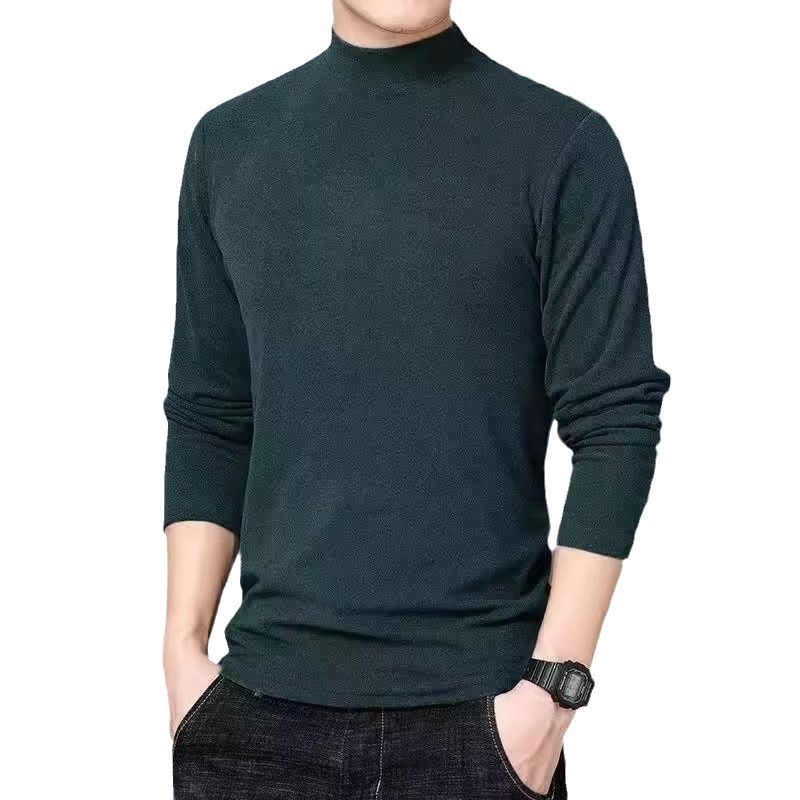 เสื้อกันหนาวแขนยาว คอเต่า ามะหยี่ เสื้อยืดลําลอง คอกลม รูปที่ 2