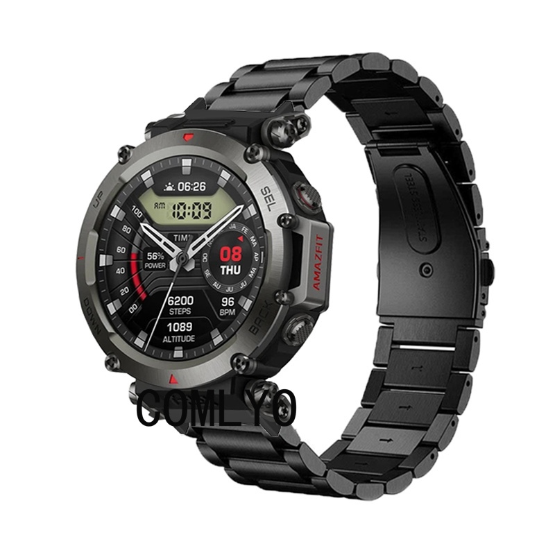 สําหรับ Amazfit T-rex Ultra Smart Watch Strap สแตนเลสสตีลโลหะวงเข็มขัดผู้หญิงผู้ชาย