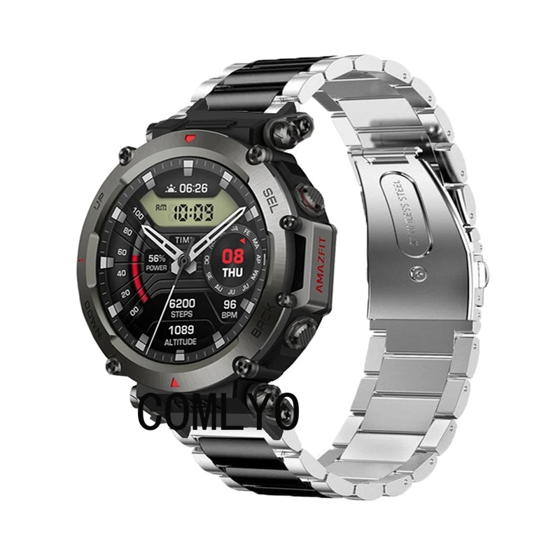 สําหรับ Amazfit T-rex Ultra Smart Watch Strap สแตนเลสสตีลโลหะวงเข็มขัดผู้หญิงผู้ชาย