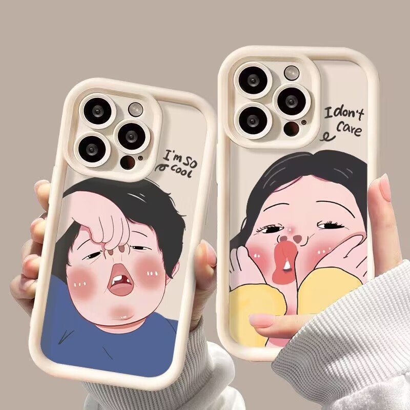 เคสโทรศัพท์มือถือแบบนิ่ม กันกระแทก ลายการ์ตูนเด็กผู้ชาย ผู้หญิง ตลก สีดํา สีขาว สําหรับ เคส Samsung A11 A52 A50 A10s A34 A10 A04 A20s A51 A53 A24 A23 A12 A54 A14 A03 A52S A05 A31 A21s A30 A33 A32 A04E A03S A05S A20 A22 A13 A50S A04S A02S A30S M12 M32 A25