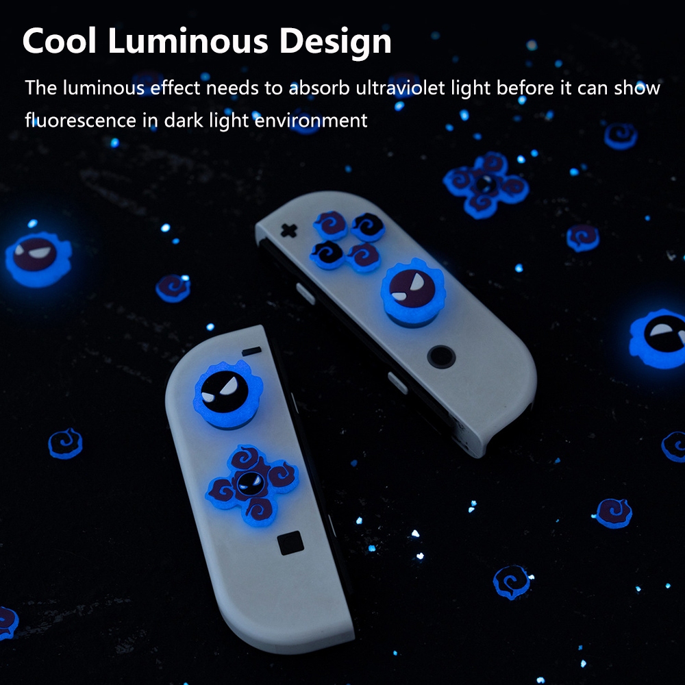 ครอบปุุ่ม ปุ่มยาง NS-JOY-CON เรืองแสงเย็น ซิลิโคนนิ่ม ฝาครอบปุ่มจอยสติ๊กสําหรับ ใช้งานร่วมกับ Nintendo Switch/OLED