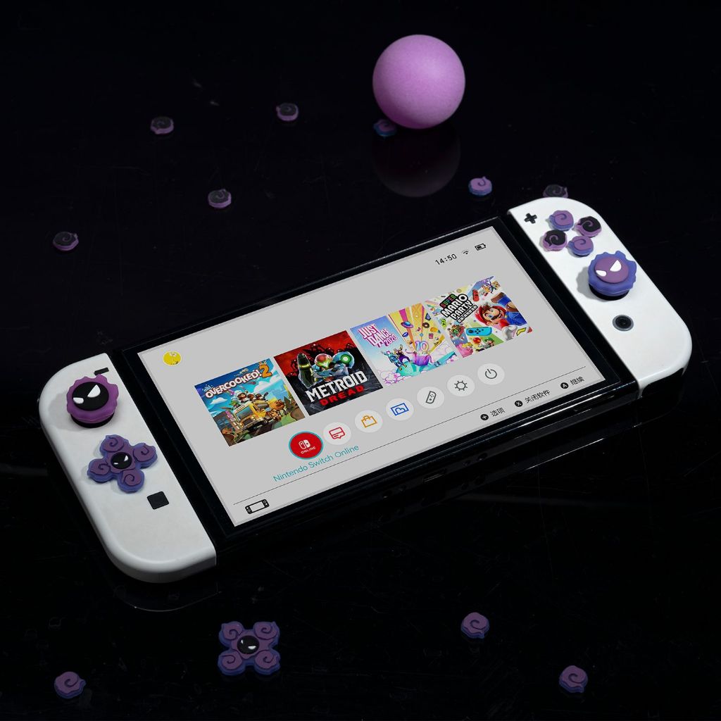 ครอบปุุ่ม ปุ่มยาง NS-JOY-CON เรืองแสงเย็น ซิลิโคนนิ่ม ฝาครอบปุ่มจอยสติ๊กสําหรับ ใช้งานร่วมกับ Nintendo Switch/OLED