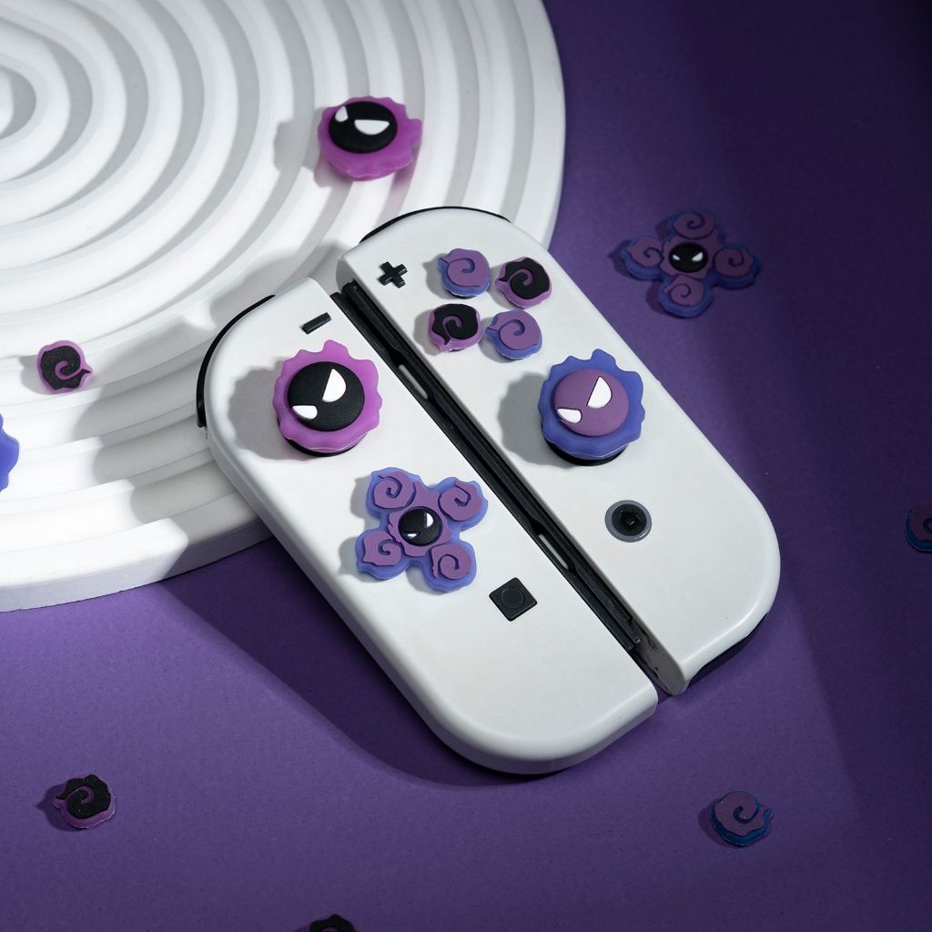 ครอบปุุ่ม ปุ่มยาง NS-JOY-CON เรืองแสงเย็น ซิลิโคนนิ่ม ฝาครอบปุ่มจอยสติ๊กสําหรับ ใช้งานร่วมกับ Nintendo Switch/OLED