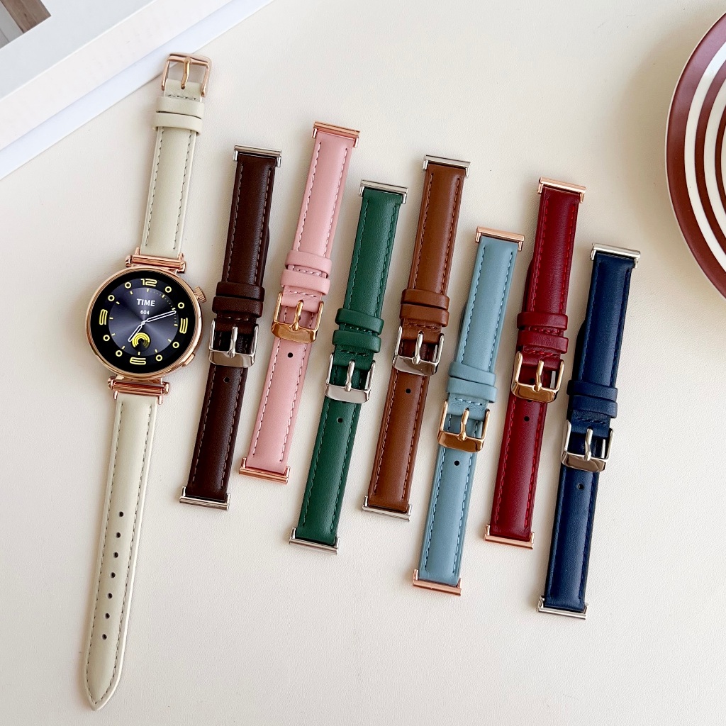 Elegant Leather สาย huawei watch gt 5 pro สายนาฬิกา huawei watch gt 4 สาย huawei watch gt4 Soft Bracelet For Huawei GT4 Strap Huawei GT3/gt2pro สาย huawei gt5 / Amazfit Bip 5 Strap Amazfit Bip 3 Band GTS 4 MINI สายนาฬิกา huawei watch gt 5 สาย
