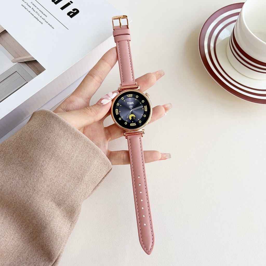 Elegant Leather สาย huawei watch gt 5 pro สายนาฬิกา huawei watch gt 4 สาย huawei watch gt4 Soft Bracelet For Huawei GT4 Strap Huawei GT3/gt2pro สาย huawei gt5 / Amazfit Bip 5 Strap Amazfit Bip 3 Band GTS 4 MINI สายนาฬิกา huawei watch gt 5 สาย