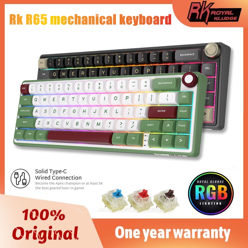 Rk ROYAL KLUDGE RK R65 ปะเก็นคีย์บอร์ด 60% ขนาด RGB