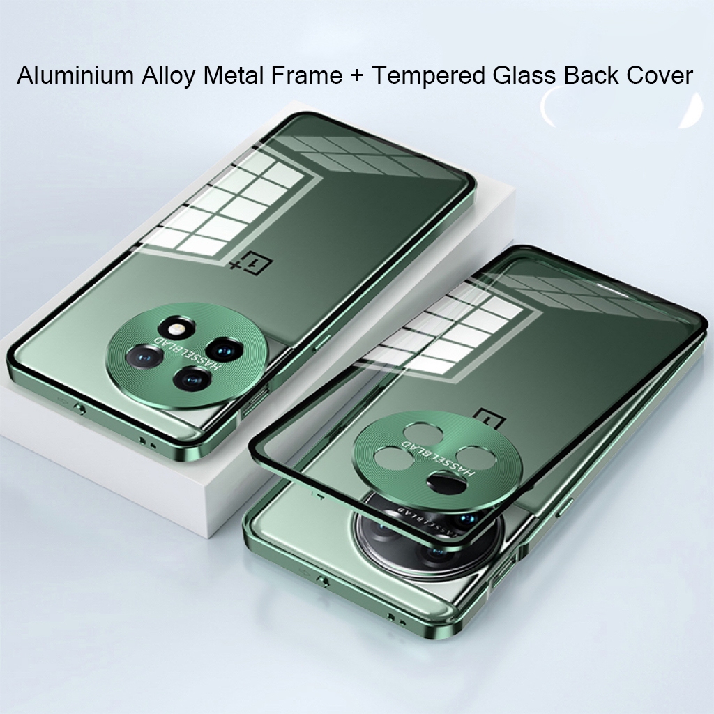 เคสกระจกนิรภัยกันชน กรอบโลหะ อลูมิเนียม สําหรับ Oneplus 12 1+12 oneplus12