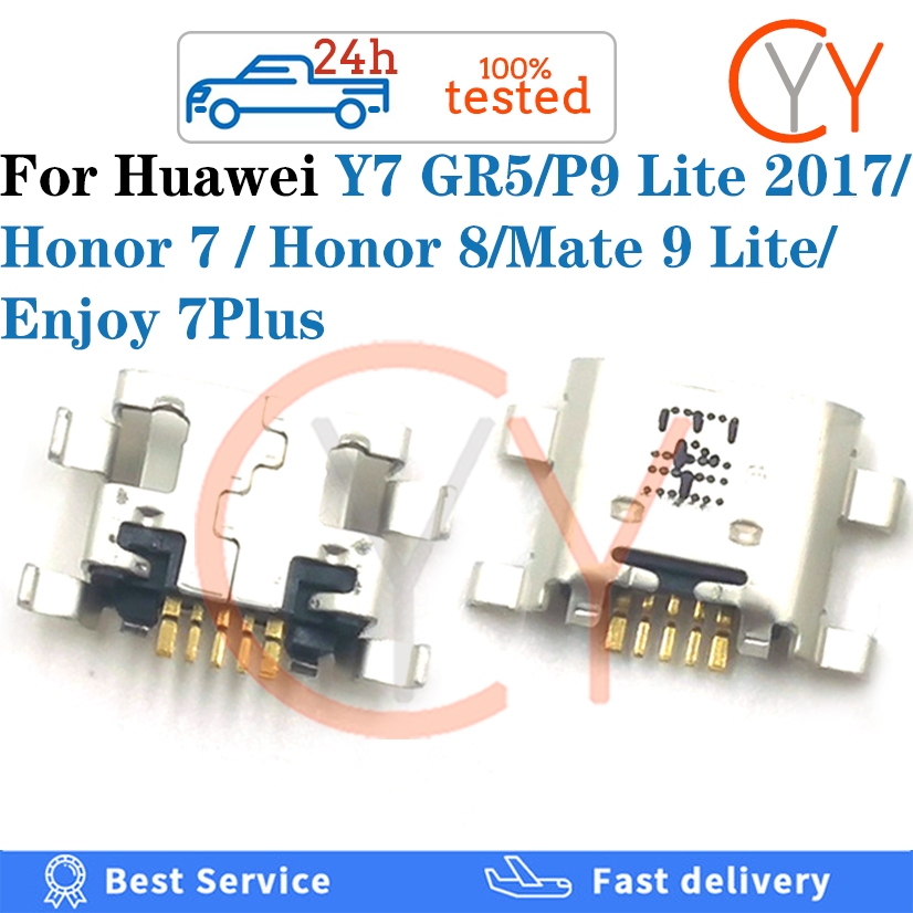 ปลั๊กแจ็คเชื่อมต่อพอร์ตชาร์จ Micro USB สําหรับ Huawei Y7 GR5 P9 Lite 2017 G660 Honor 7 8 Mate 9 Lite Enjoy 7Plus 10 ชิ้น 50 ชิ้น
